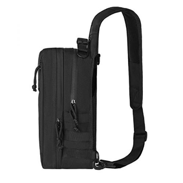 MOSISO Tactical Backpack 5 MOSISO Tactical Backpack, 2 Layer Chest Slingbag 600D Polyester Military Army Assault Molle Rucksack Shoulder Bag for Outdoor Sports Hiking Hunting Fishing Camping Training, Black