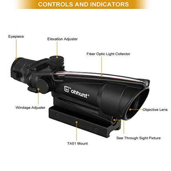 ohhunt Rifle Scope 2 ohhunt 5X35 Real Fiber Scope Red or Green Reticle Tactical Optical Sights