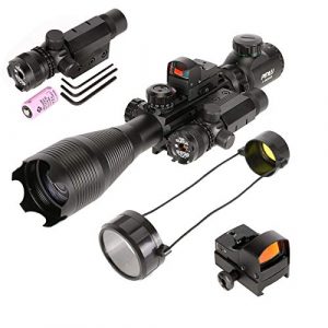 Pinty Rifle Scope 1 Pinty Rifle Scope 4-16x50, Illuminated Optics, Green Laser, Red-Coating Reflex Mini Sight
