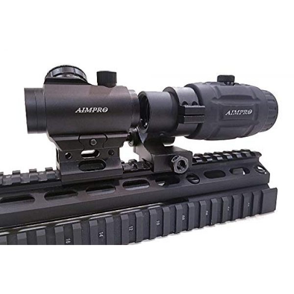 AIMPRO Rifle Scope 4 AIMPRO Micro Red Dot Sight with Flip to Side Magnifier Combo