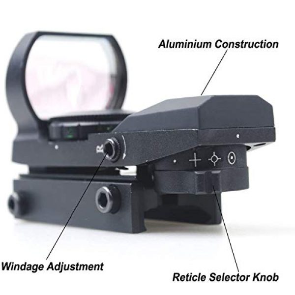 SUIYEU Rifle Scope 4 SUIYEU 1X22X33 Red Green Dot Gun Sight Scope Reflex Sight with 20mm Rail