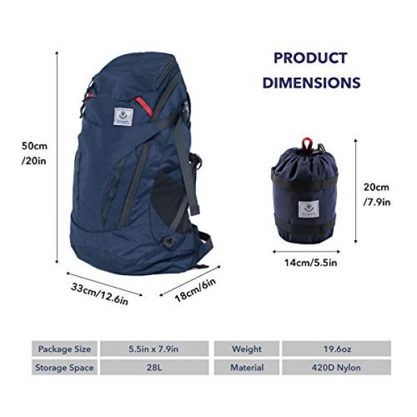 4Monster Tactical Backpack 3 4Monster 28L Ultralight Travel Backpack Foldable Hiking Camping School Sports Packs Laptop Daypack Outdoor Casual Waterproof Bag Navy Classic Sporty Style for Men Women