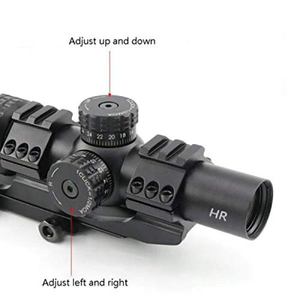 AJDGL Rifle Scope 6 AJDGL 1-5x30mm Rifle Scope- Optics Rapid Range Reticle Sight with Flip Up Cover Fit for 20mm Rifle Gun Rail Mount