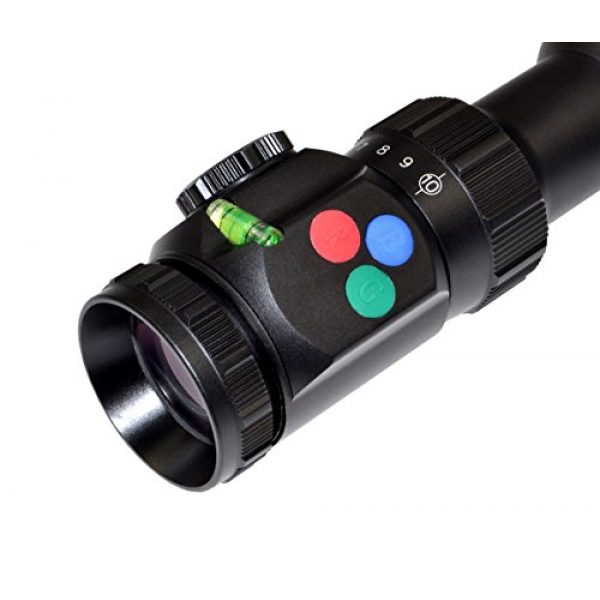 Presma Rifle Scope 2 PRESMA 2-10x44 Hunting Rifle Scope with RXR Illuminated Red, Green and Blue Mil-Dot Glass Reticle