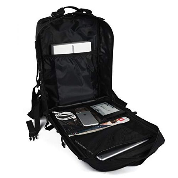Heran Tactical Backpack 6 Tactical Backpack 45L Army 3 Day Assault Pack Molle For Bag Heavy Duty Black