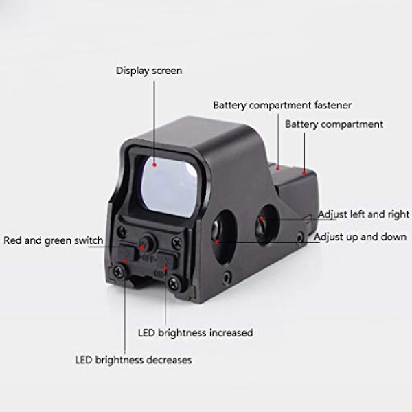 AJDGL Rifle Scope 3 AJDGL 1x22mm Tactical Reflex Mini Red Dot Sight- Optical Holographic Scope Adjustable Brightness for Shooting Hunting