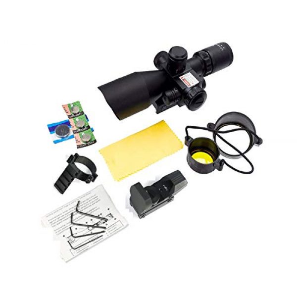 Luger Rifle Scope 5 2.5-10x40 Tactical Rifle Scope - Red Green Illuminated Mildot Range Finder Reticle