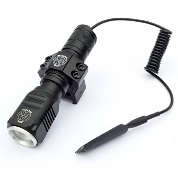 Acid Tactical Flashlight 2 Acid Tactical Compact LED Rifle Shotgun Flashlight 800 Lumens with Picatinny Mount, Battery, Pressure Switch kit