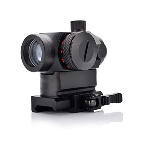KTAIS Rifle Scope 6 KTAIS Tactical Hunting QD 1X22 Reflex Red&Green Dot Scope Sight with Quick Riser Mount Quick Detach Holographic Collimator Dot Scopes (Color : Black)