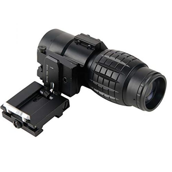 Bbrand Rifle Scope 4 3X Magnifier flip to Side Scope 3x30mm Rifle Magnifier with QD Mount and Len Covers (Black)