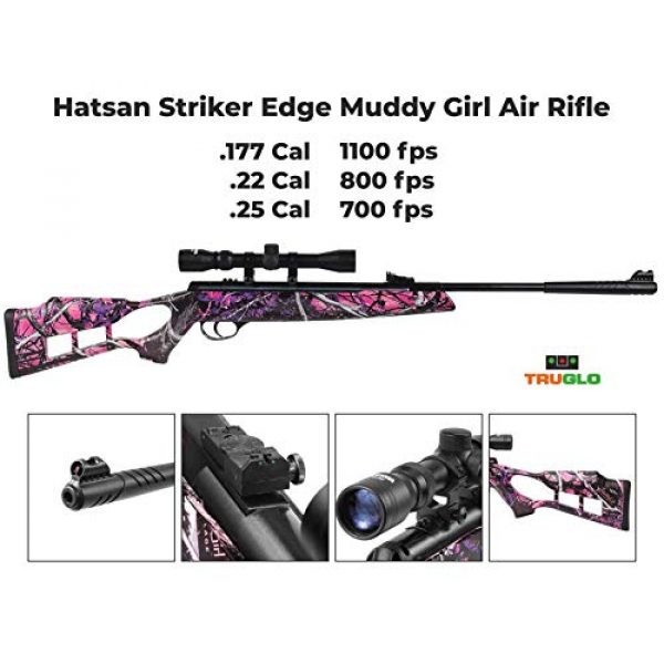 Wearable4U Air Rifle 4 Hatsan Striker Edge Spring Muddy Girl Combo Air Rifle with Wearable4U 100x Paper Targets and Lead Pellets Bundle