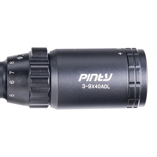 Pinty Rifle Scope 4 Pinty 3-9X40 Rifle Scope AO Red Green Blue Illuminated Mil Dot with Flip-Open Covers, Sunshade Tube