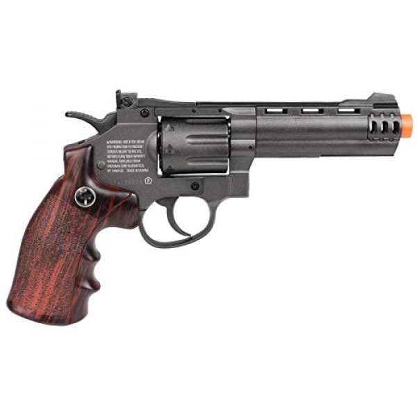 Game Face Airsoft Pistol 3 GameFace ACG357 CO2-Powered GF600 Semi-Auto 8-Shot 357 Airsoft Revolver, Grey/Brown