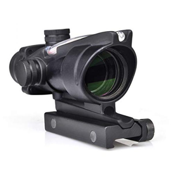 DCJWCUAK Rifle Scope 1 DCJWCUAK ACOG Chevron Reticle Red Fiber 4x32 Magnification Rifle Scope