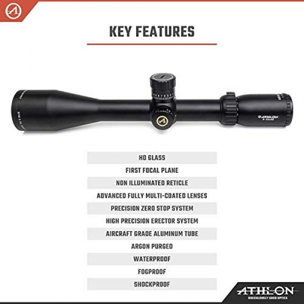 Wearable4U Rifle Scope 4 Athlon Optics Midas TAC Direct Dial Elevation and Capped Windage Turrets, Side Focus Riflescope with Included Wearable4U Lens Cleaning Pen and Lens Cleaning Cloth Bundle