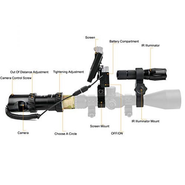 BESTSIGHT Rifle Scope 2 Bestsight DIY Digital Night Vision Scope for Rifle Hunting with Camera and 5" Portable Display Screen