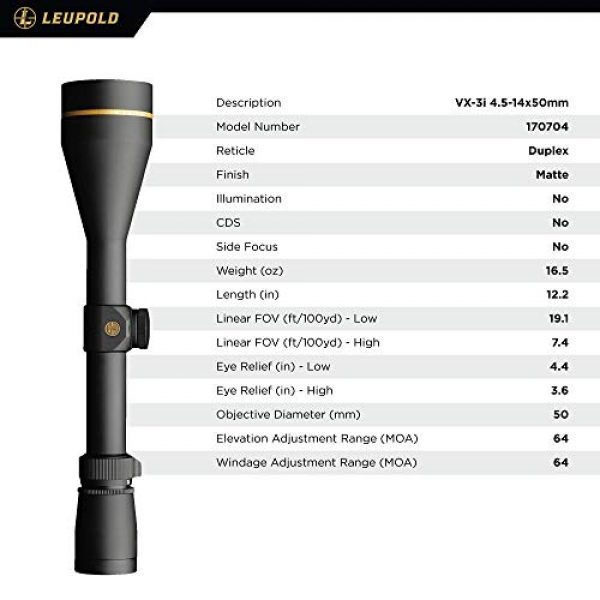 Leupold Rifle Scope 4 Leupold VX-3i 4.5-14x50mm Riflescope