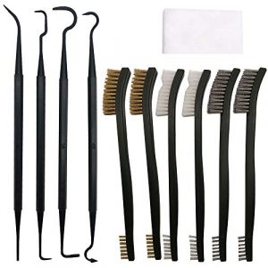 DAYEDZ Gun Cleaning Kit 1 Universal Gun Cleaning Kit, 6 Pack Handgun Cleaning Brush & 4 Pack Pistol Cleaning Picks Set & 50pcs Gun Cleaning Patches, Double End Brass/Stainless Steel/Nylon Bristle Brushes & Plastic Polymer Pick
