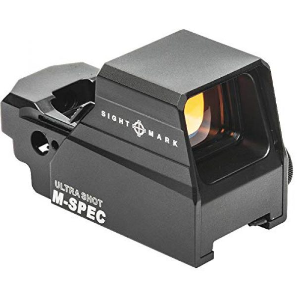 Sightmark Rifle Scope 2 Sightmark Ultra Shot M-Spec Reflex Sight, 65 MOA Circle-Dot Bundle with 2 Extra Energizer CR123 Batteries and Lightjunction Battery Case