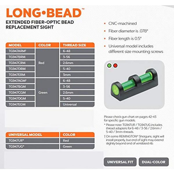 TRUGLO Rifle Sight 5 TRUGLO Long Bead Fiber Optic Sight 3mm Red
