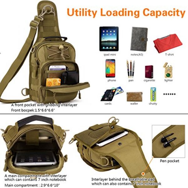 IDOGEAR SPORTS Tactical Backpack 5 IDOGEAR Tactical Sling Bag Pack Small EDC Molle Assault Military Army Shoulder Backpack