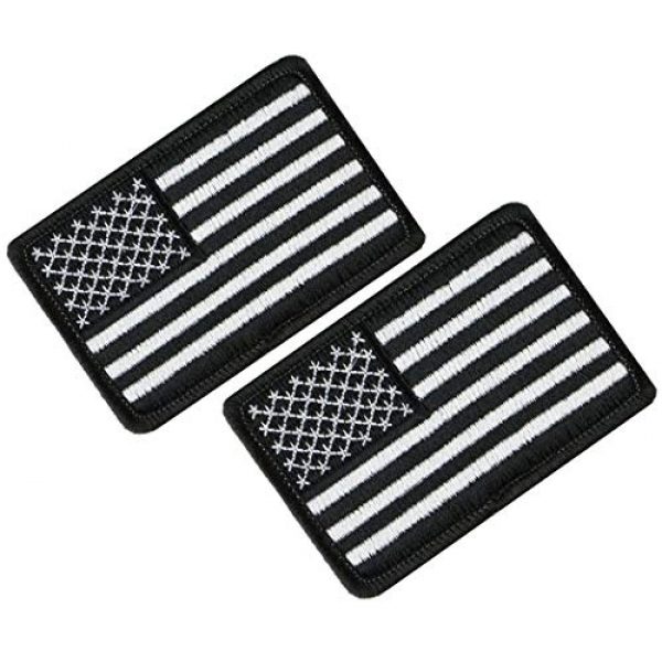 Monkey Mountain Tactical Morale Patch 1 Monkey Mountain Tactical - VA Registered Disabled Veteran Owned Small Business - 40L MOLLE Large 3-Day Military Survival Bug Out Bag Rucksack Assault Pack (Black & White 2 PAK MORALE FLAG PATCH)