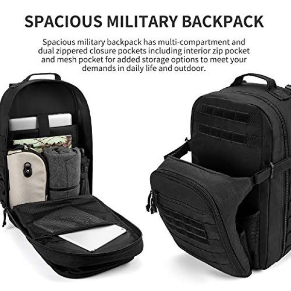 Gelindo Tactical Backpack 2 Gelindo Military Tactical Backpack Large 3 Day Assault Pack Molle Amry Bag Bug-out Rucksack Backpacks Survival Functional Daypack for Outdoor Hiking Camping Hunting Trekking Schooling for Men 42L