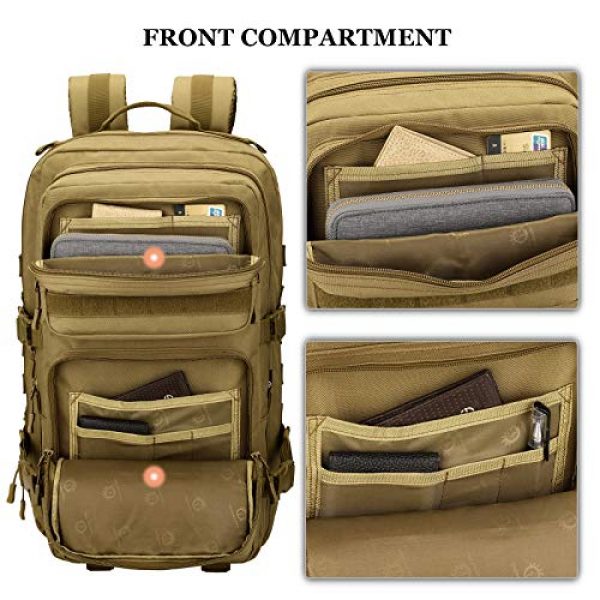 Protector Plus Tactical Backpack 5 Protector Plus Tactical Backpack MOLLE Military Assault 3 Daypack Army Pack Bug Out Bag (Rain Cover & Patch Included)