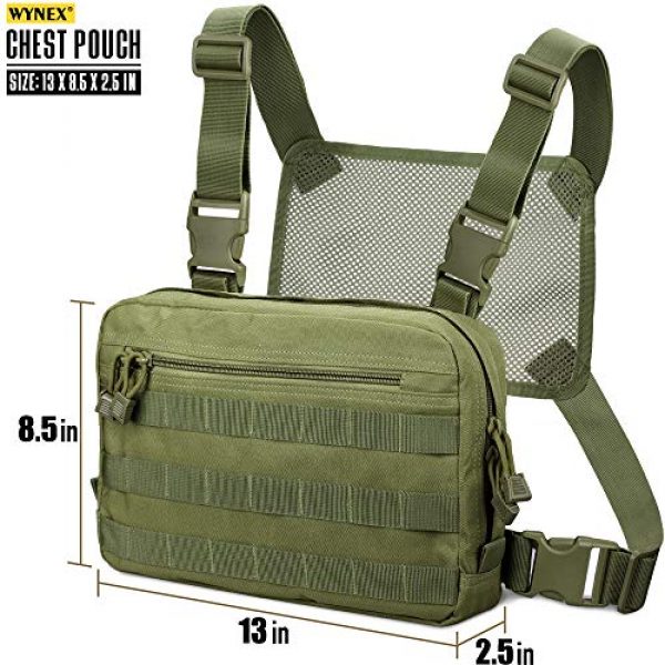 WYNEX Tactical Backpack 2 WYNEX Tactical Chest Rig Bag, Recon Kit Bags Combat EDC Front Pouch for Wargame