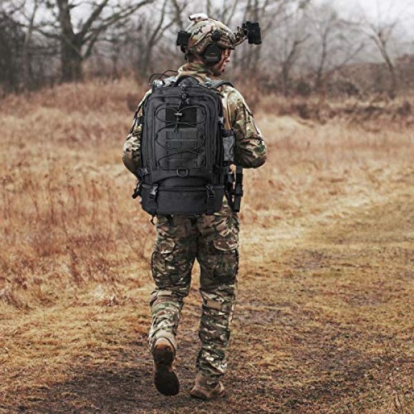 ProCase Tactical Backpack 7 Procase Military Tactical Backpacks 30 Liter, Large Capacity Hiking Daypacks Molle Bag for Camping, Hunting, Trekking, Military Traveling -Black