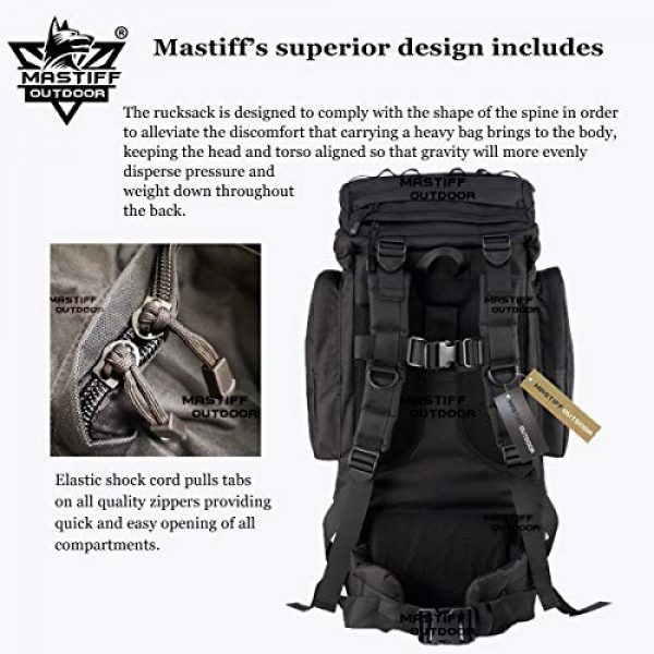 Mastiff Outdoor Tactical Backpack 5 Mastiff Outdoor Adventure Rucksack MOLLE Hiking Camping Gear Travel Survival Functional Backpack