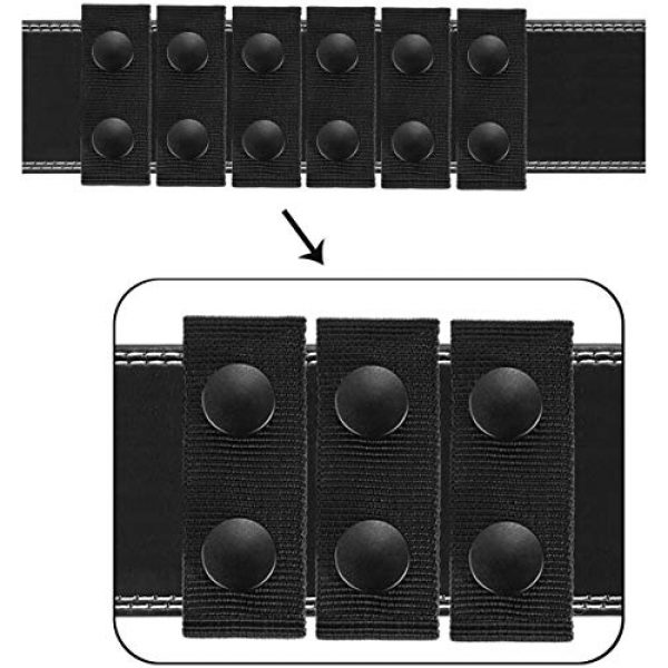 WILLBOND Tactical Belt 6 WILLBOND Belt Keeper Double Snaps Belt Keeper for Outdoor Sports Belt Fixing (12 Pieces)
