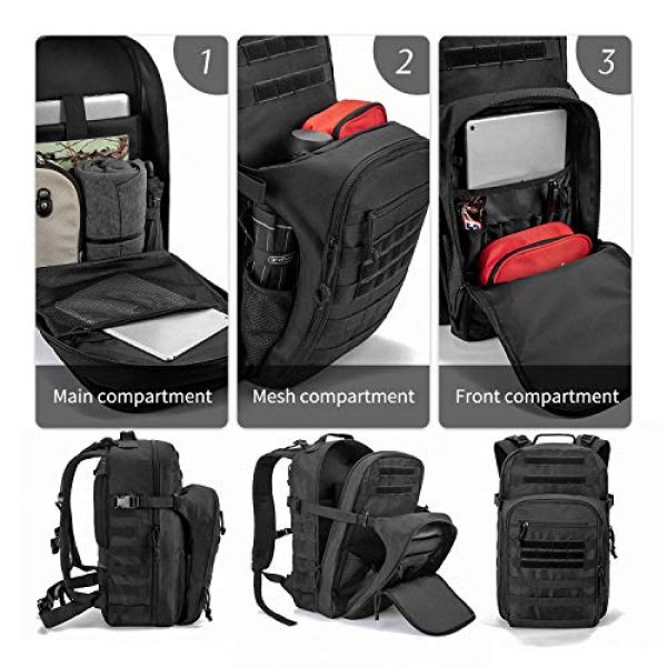 SHARKMOUTH Tactical Backpack 2 SHARKMOUTH Tactical Backpack, Large Army 3 day Assault Pack Bag Rucksack, 42L Military MOLLE Backpacks