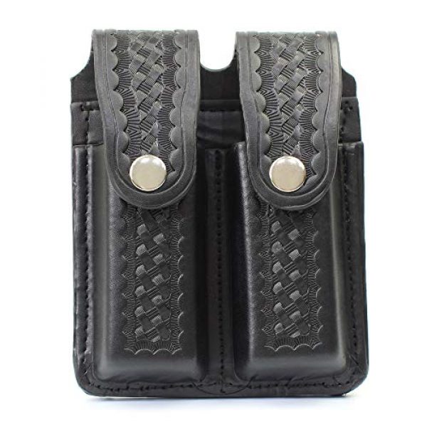 ROCOTACTICAL Tactical Pouch 1 ROCOTACTICAL Basketweave Double Magazine Pouch, Snap Double Handgun Double Mag Pouch, for 2.25" Duty Belts, Fits Glock 17, Belt Loop