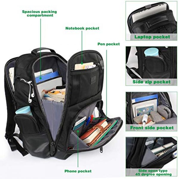 MATEIN Tactical Backpack 3 Laptop Backpack,17 Inch Travel Laptop Backpack for Men Women,Professional Business Carry on Backpack for Notebook, Large Backpack Tsa Friendly Water Resistant High School College Computer Bag, Black