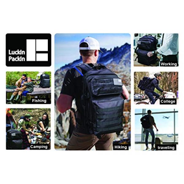 Luckin Packin Tactical Backpack 2 Luckin Packin Tactical Backpack,Military Backpack,Molle Bag Rucksack Pack,45 Liter Large