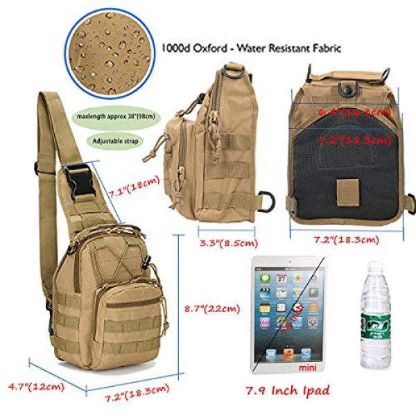 LBlanco Tactical Backpack 4 LBlanco Tactical Shoulder Sling Bag Small Outdoor Chest Pack for Men Traveling, Trekking, Camping, Rover Sling Daypack "