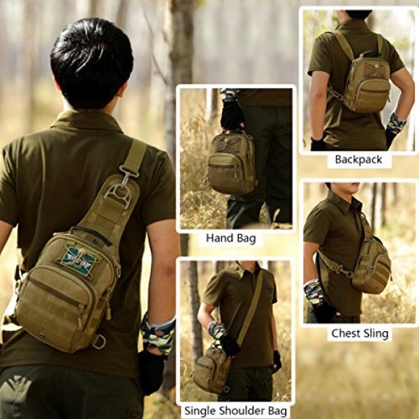 IDOGEAR SPORTS Tactical Backpack 7 IDOGEAR Tactical Sling Bag Pack Small EDC Molle Assault Military Army Shoulder Backpack
