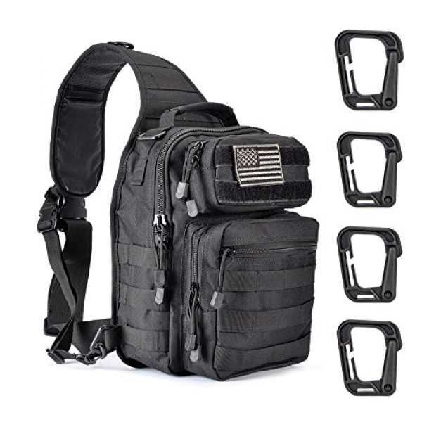 Weanas Tactical Backpack 1 Weanas Tactical Sling Bag Pack Military Rover Shoulder Sling Backpack Molle Assault Range Bag with 4 Tactical D-Ring Clips