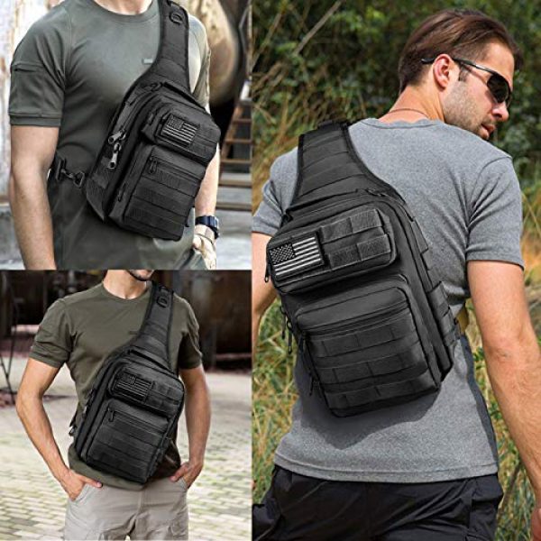 CVLIFE Tactical Backpack 7 CVLIFE Tactical Sling Bag Pack Military Rover Shoulder Sling Backpack Molle Range Bag EDC Small Day Pack with Padding Pocket