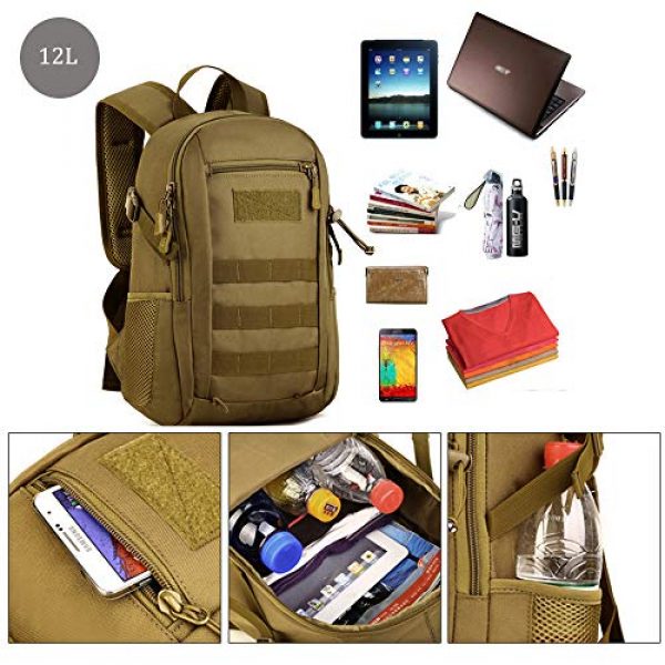 CREATOR Tactical Backpack 5 12L Tactical Backpack MOLLE Military Daypack Travel Bag for Hunting