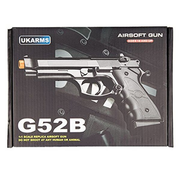 UKARMS Airsoft Pistol 4 UKARMS G52B Spring Powered Tactical Airsoft Pistol w/ 6mm BBS + Detachable Magazine