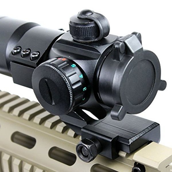 LIVABIT Rifle Scope 3 LIVABIT Tactical Red Green Mil-Dot Illuminated Holographic Rifle Scope Optics Sight Picatinny Cantilever Mount