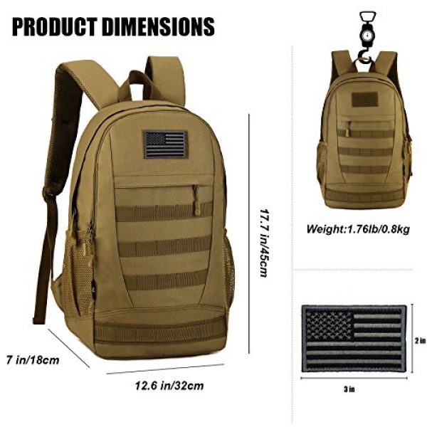 ArcEnCiel Tactical Backpack 5 ArcEnCiel Motorcycle Backpack Tactical Military Bag Army Assault Pack Rucksacks with Patch - Rain Cover Included