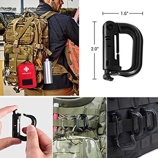 MOZETO Tactical Belt Accessories 5 MOZETO Tactical Belt Accessories | Tactical Gear Key Clip | D-Ring Grimlock Locking | Belt Elastic Keepers | Carabiner Molle Hook