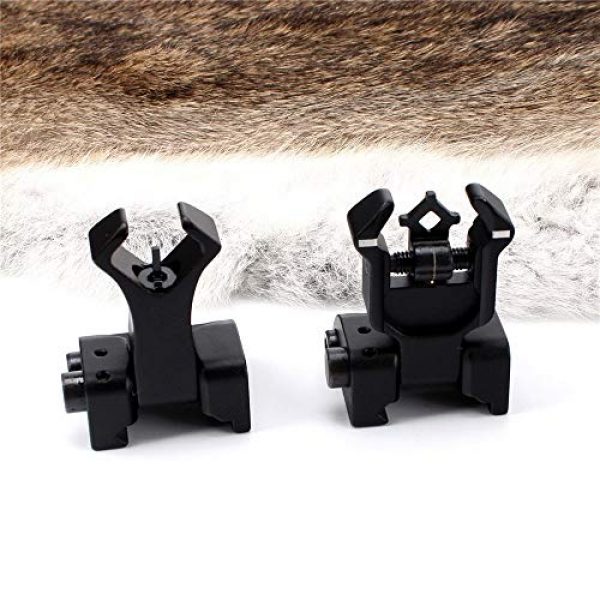 KTAIS Rifle Sight 3 KTAIS Model 4 AR 15 Tactical Flip Up Front Rear Sight Sights Set Iron Diamond Apertures Dual Windage Adjustment (Color : Black)