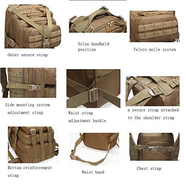 Suoki Tactical Backpack 4 Molle Assault Pack 45L Military Tactical Backpack 3 Day Pack Bag Survival Rucksack