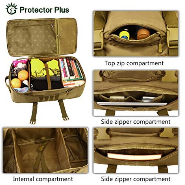 Protector Plus Tactical Backpack 6 Protector Plus Tactical Travel Backpack 60L Military MOLLE Duffel Bag Luggage Suitcase Hiking Camping Outdoor Rucksack (Rain Cover & Patch Included)