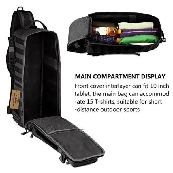 ArcEnCiel Tactical Backpack 6 ArcEnCiel Tactical Sling Pack Military Molle Chest Crossbody Shoulder Bags With Patch