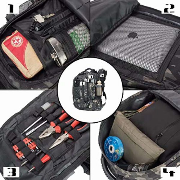 ARMY PANS Tactical Backpack 4 PANS Backpack for Men Large Military Backpack Tactical Travel Backpack for Work,School,Camping,Hunting,Hiking